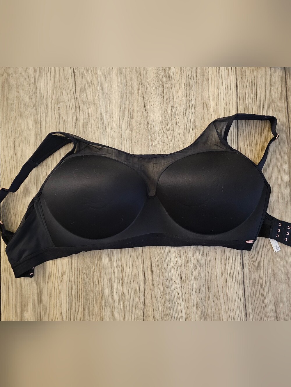 Le Mystere Sheer Illusion Wireless Bra 38G Black Style 5584